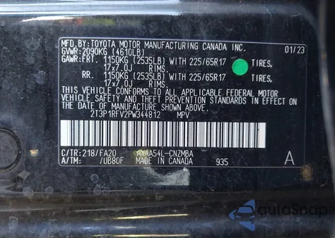 2023 Toyota Rav4 Xle z USA, uszkodzony, nr VIN 2T3P1RFV2PW344812